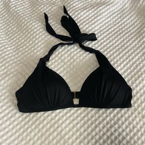Victoria’s Secret black padded triangle bikini top women’s small